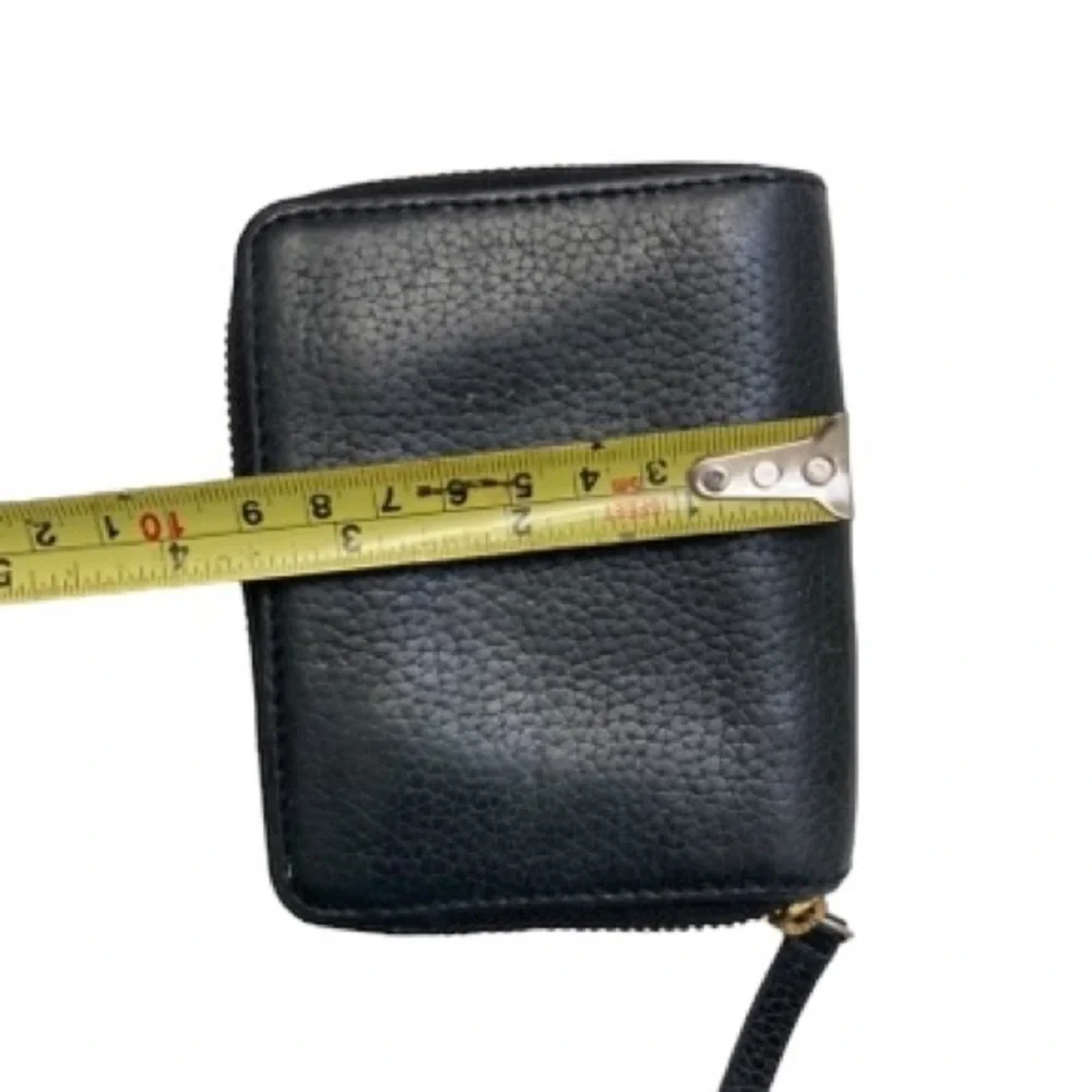 Tory Burch black leather compact wallet